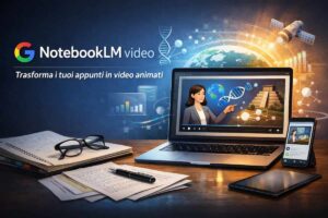 NotebookLM AI che trasforma appunti e documenti in video animati esplicativi