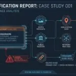 llustrazione editoriale di un flusso OSINT con account social, prove visuali e catena delle fonti.